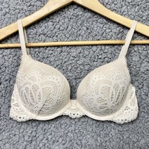 Victoria Secret Dream Angel Push Up Bra Nude Beige Balconette Underwire 32C - $27.47