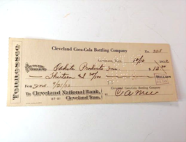 1932 Coca Cola Cleveland Tennessee Bottling Co Check - £15.40 GBP