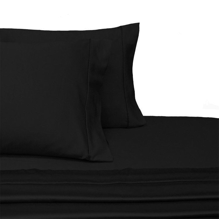 T-300 4 Piece King Size Sheet Set-Color Black