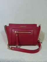 NWT FURLA Ruby Red Saffiano Lthr Mini Ginevra Chain Cross Body Bag $328 - £238.20 GBP