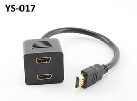 1Ft Hdmi Male To Dual Hdmi Female Y-Splitter Adapter Cable, - £30.55 GBP