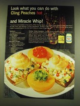 1966 Kraft Miracle Whip &amp; Cling Peaches Ad - Holiday Turkey Sandwich recipe  - £14.61 GBP