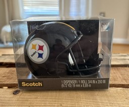 Pittsburgh Steelers Football Helmet 3M Scotch Tape Dispenser NIB W Roll Of Tape - $11.88