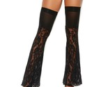 Flared Lace Leg Warmers Thigh High Bell Bottom Style Sheer Floral Black ... - $12.22