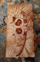 Multicolor Brown White Flowers Embossed Ceramic Pottery Keepsake Box Dis... - $12.87
