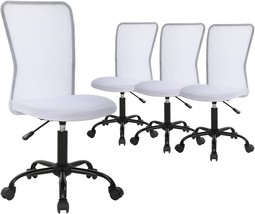 Office Chair Desk Chair Mesh Computer Chair With Lumbar Support, White 4 Pack - £139.85 GBP
