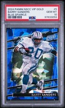 Barry Sanders 2024 Panini The National Vip Blue Sparkle Lions /124 Psa 10 - $182.12