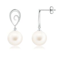Angara 9mm Freshwater Cultured Pearl Drop Earrings in Sterling Silver - $239.00
