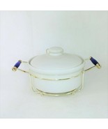 Casserole Dish With Lid EP Metal Carrying Stand Lid Rest Made in England - £43.57 GBP