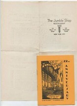 The Jumble Shop Menu 1930&#39;s and 1943 Booklet W 8th &amp; Macdougal New York  - $156.42