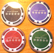 (1) Chrysler 5 Star Poker Chip Golf Ball Marker Sample Set - 4 Chips - $22.95