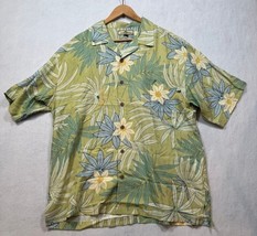 Tommy Bahama Silk Camp Shirt Hawaiian Floral Print Short Sleeved Men’s L... - $19.59