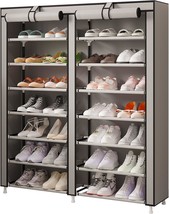 Shoe Rack Storage Organizer By Moyipin, Double Row Portable Nonwoven Fabric - £32.40 GBP