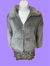 Socialite Nia Sherpa Jacket Size Small In Light Grey Nwt - £72.56 GBP