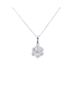 9ct White Gold &amp; Round Natural Diamond Daisy Cluster Pendant Necklace 0.... - $27,648.99 MXN