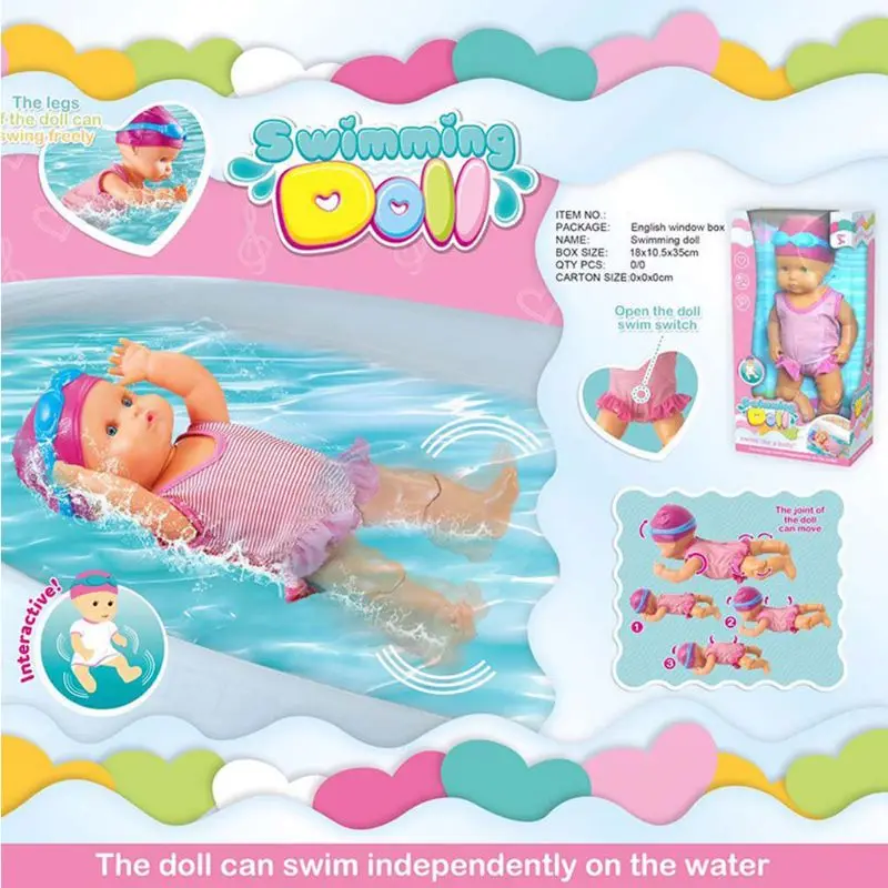 Baby Swimming Doll Summer Waterproof Electric Dolls Children Beach Swimming Pool - £25.47 GBP