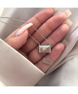 New Trendy Envelop Love Letter Silver Necklace - £15.80 GBP
