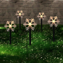 Christmas Snowflake Garden Lights Snowflake Lights Outdoor Waterproof Christmas - £19.52 GBP+