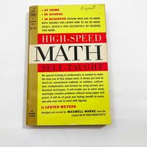 High Speed Math Self Taught PB Lester Meyers 290 Pages First Printing 1959 - $185.63 MXN