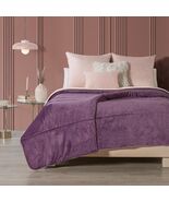PURPLE AND BEIGE COLOR BLANKET WITH SHERPA VERY SOFTY THICK AND WARM KIN... - $1,628.75 MXN