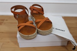 NIB Isabel Marant 38 8 Melyz Leather Ankle Strap Platform Espadrille Sandals - £97.17 GBP