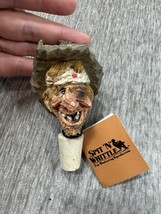 Vintage Spit N Whittle Bottle Stopper Rowdy Barr Cork Cowboy Western Car... - $24.74