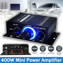 Mini Hifi Digital Stereo Audio 2 Channels Amplifier Power Amp Dc 12V Fm Car Home - £15.79 GBP