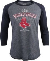 Boston Red Sox Mens Majestic 2018 World Series 3/4 Sleeve Tri-Blend T-Sh... - £14.06 GBP