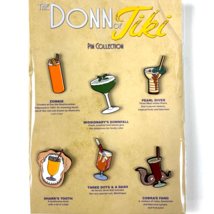 Donn Beachcomber of Tiki 6 Tropical Cocktail Enamel Pin Collection Card Display - £53.17 GBP
