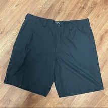 PGA Tour Golf Chino Shorts Mens Size 40 Flat Front Black Polyester Zip P... - $11.88