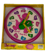 Barney Wall Clock Backyard Gang Teach Me Time With Baby Bop 10&quot; Purple V... - £44.69 GBP