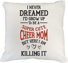 Make Your Mark Design Super Cute Cheer Mom White Pillow Cover &amp; Cheerleading Par - £19.32 GBP+