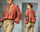 Vogue V1710 Misses 16 to 24 Rachel Comey Ruffle Jacket Uncut Sewing Pattern - $25.95