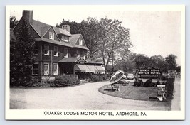 Postcard Quaker Lodge Motor Hotel Ardmore Pennsylvania PA Lincoln Highway US 30 - $3.75