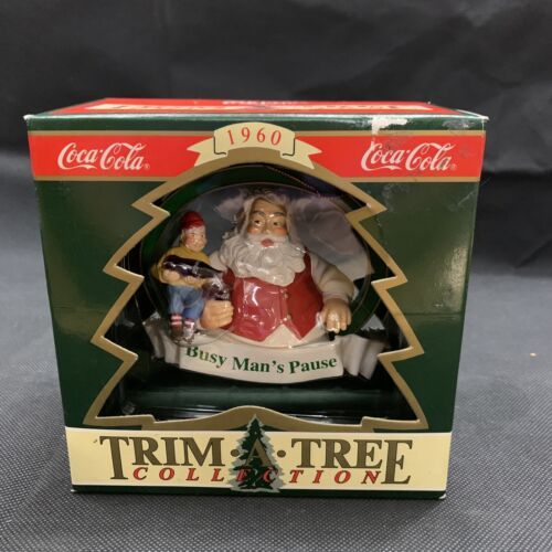 NEW Coca-Cola Bottle Busy Man’s Pause Christmas Xmas Santa Claus Ornamen... - $9.89