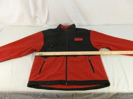 DISCONTINUED ARMY NATIONAL GUARD FULL ZIP FLEECE JACKET RED BLACK EMBROI... - $72.89