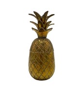 Vintage Mid Century Brass Pineapple Trinket Box Hollywood Regency 4&quot; Mad... - $20.53