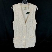 NWT Womens Size Medium LL Bean Wool Blend Sleeveless Longline Cardigan Sweater - £25.05 GBP
