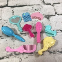 Toy Doll Hairbrush Assorted Lot Of 9 My Little Pony Barbie Shimmer And Shine - $29.69