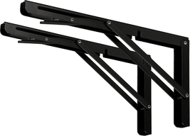 CLT 8" Black Folding Shelf Brackets Max. Load 220 Lb, Heavy Duty DIY Pac... - $29.21