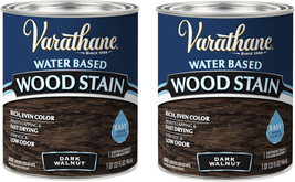 381119-2PK Water Based Wood Stain, Quart, Dark Walnut, 2 Pack - £29.08 GBP