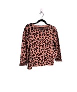 TAHARI Womens Size XS Brown Leopard Print Sweater SOFT Cuffed Sleeve - $22.49