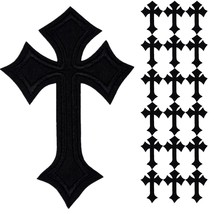 20 Pieces Cross Patches Iron On Embroidered Patch Vintage Cross Applique Decorat - £14.68 GBP
