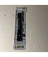 NOS Pack Of 2 Micro Ceramic Roller Pen Refills 0.5mm Jumbo #91004 Black ... - £6.19 GBP