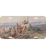 CHARLES M RUSSELL OLD WEST COWBOY SMOKE SIGNAL CAR TRUCK METAL LICENSE P... - £10.16 GBP
