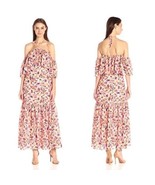 NEW Floral Print Off Shoulder Halter Tiered Maxi Dress Size M - $38.99
