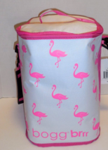 Bogg Bag Brrr Tall Cooler White Pink Flamingos New Tote Pool Beach - £47.17 GBP