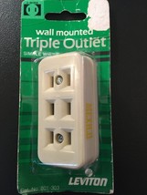 801-303 Leviton 2-Wire Triple Outlet Ivory Wall Mounted Fixed Wired Wiring - £12.13 GBP
