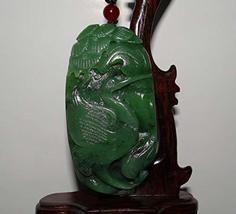 3.2&quot; China Certified Nature Hetian Nephrite Jade Auspicious Crane Pendants - £61.91 GBP