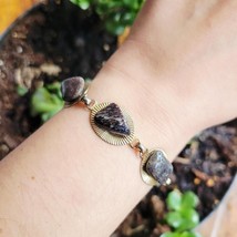 Vintage Gold Stone Gemstone Chain Bracelet - $44.99
